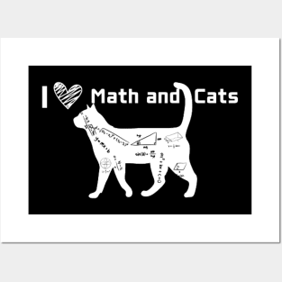 I love math and cats Posters and Art